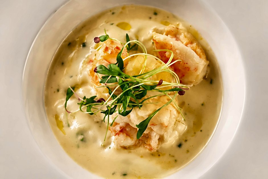 Shellfish risotto plated by Chef Fassi in The Woodlands